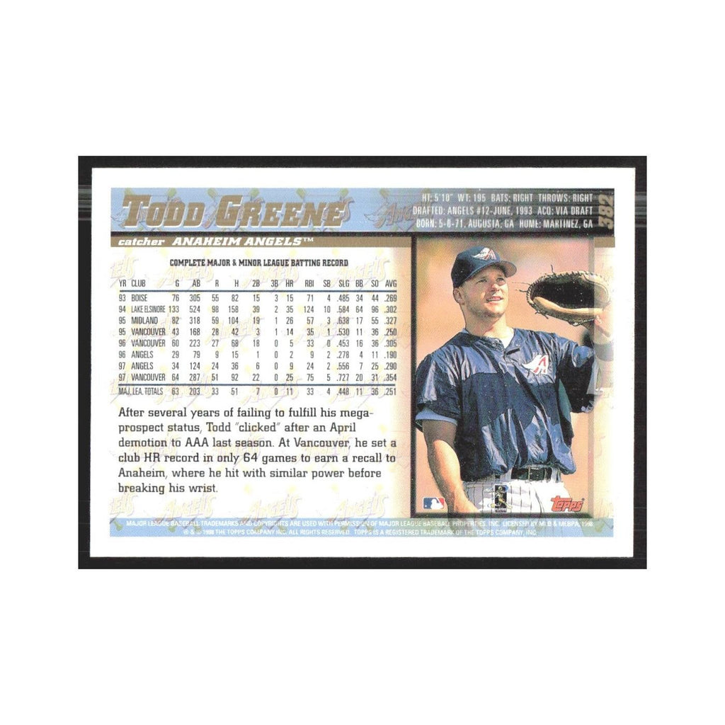 1998 Topps Todd Greene Angels #382