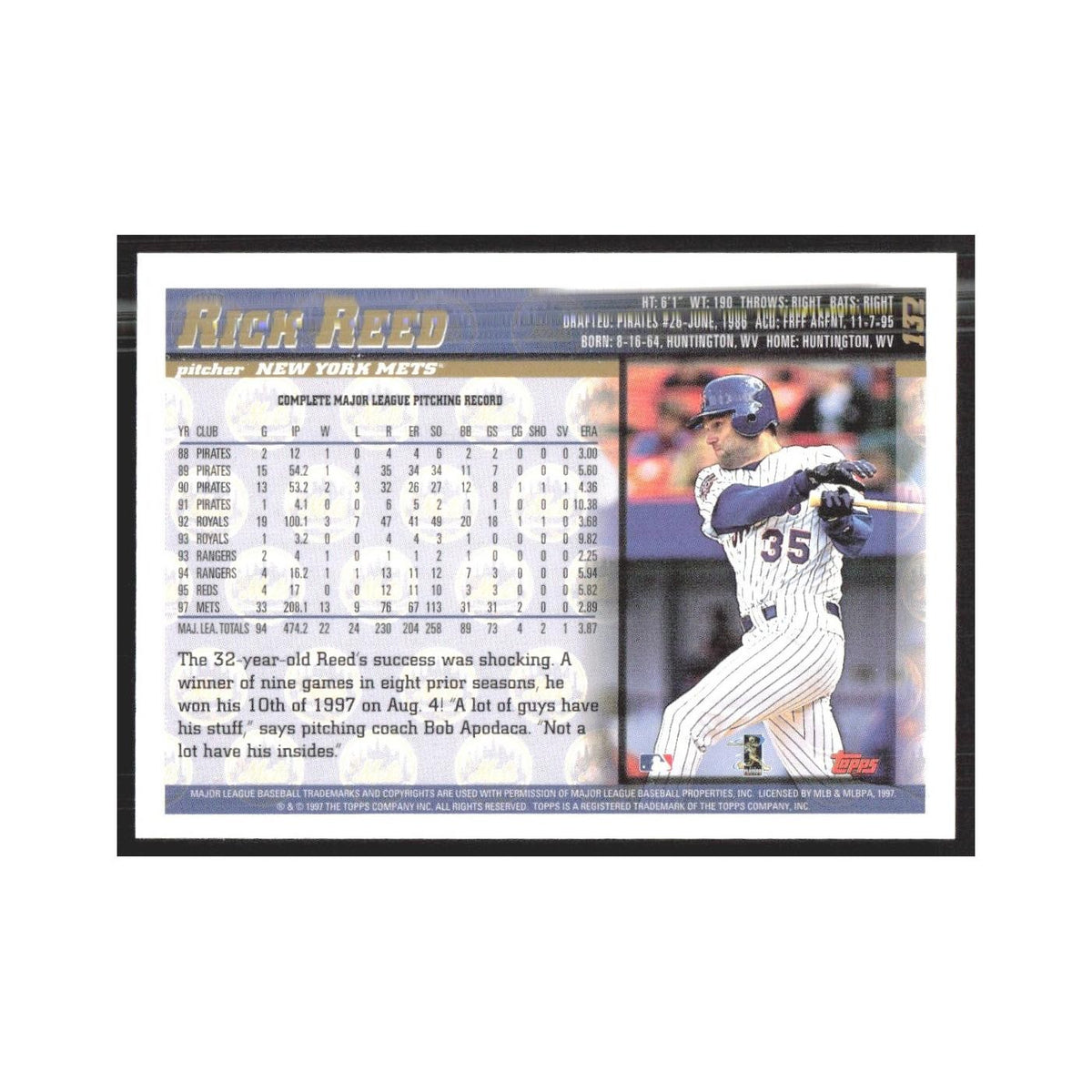 1998 Topps Rick Reed Mets #132