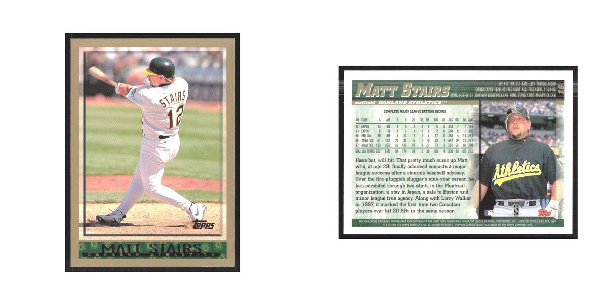 1998 Topps Matt Stairs Athletics #16