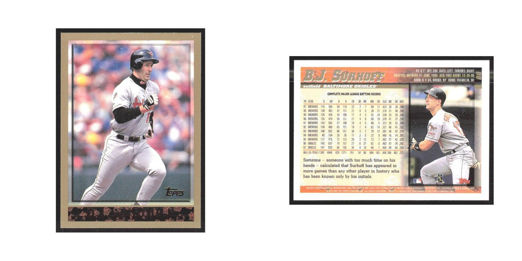 1998 Topps B.J. Surhoff Orioles #86