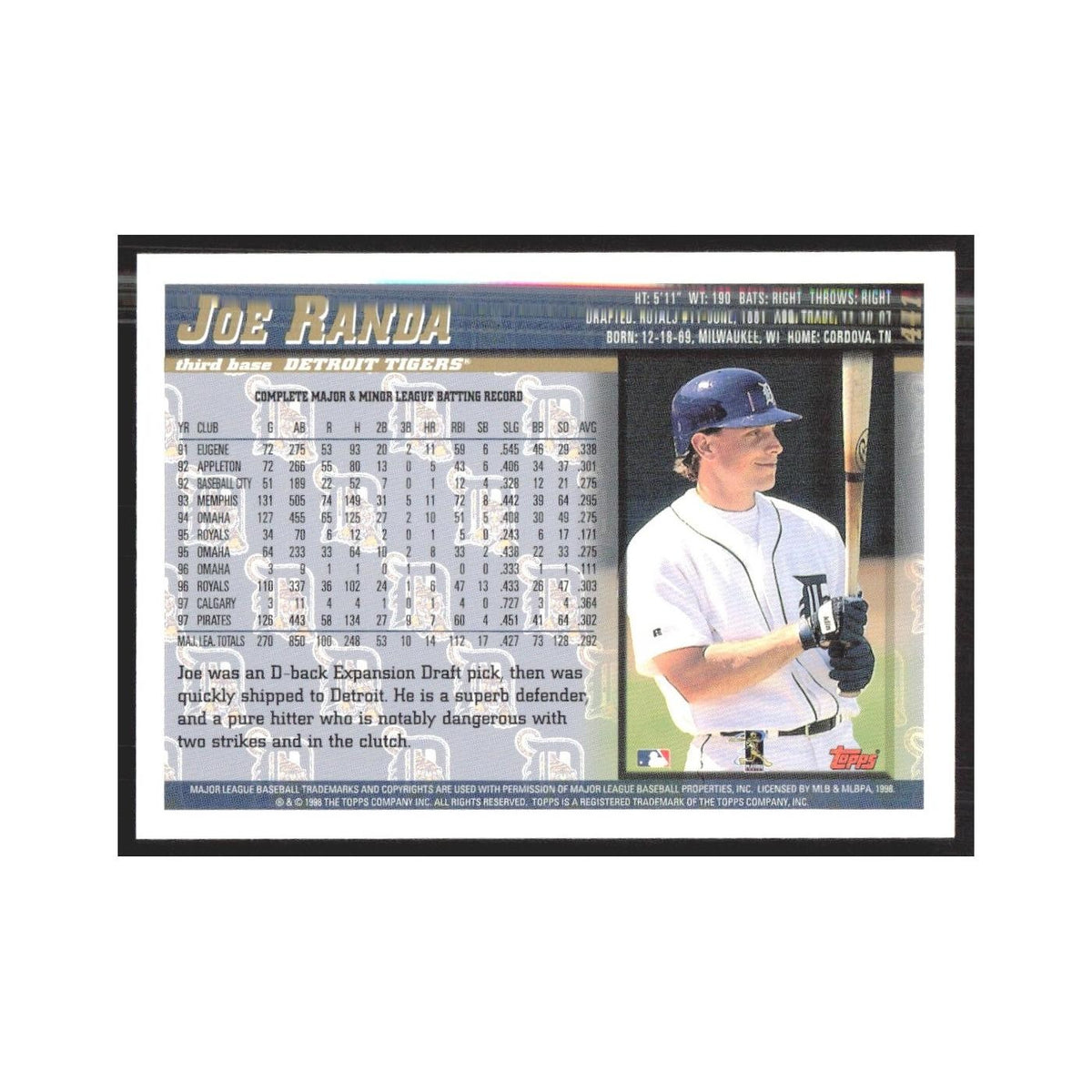1998 Topps Joe Randa Tigers #441