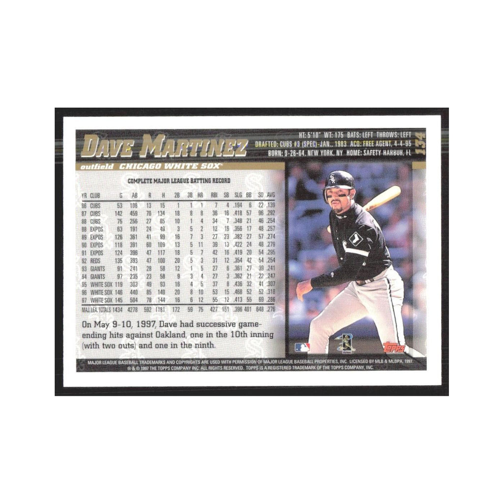 1998 Topps Dave Martinez White Sox #134