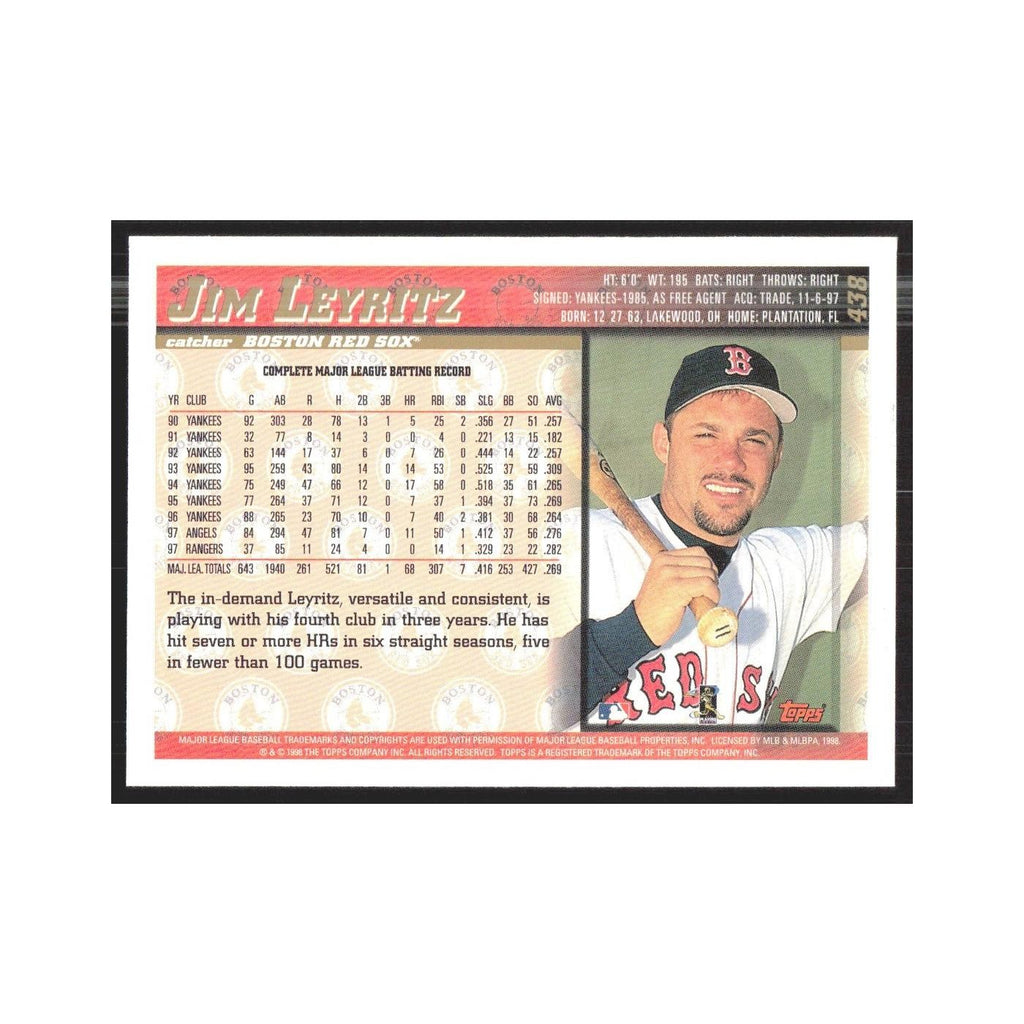 1998 Topps Jim Leyritz Red Sox #438