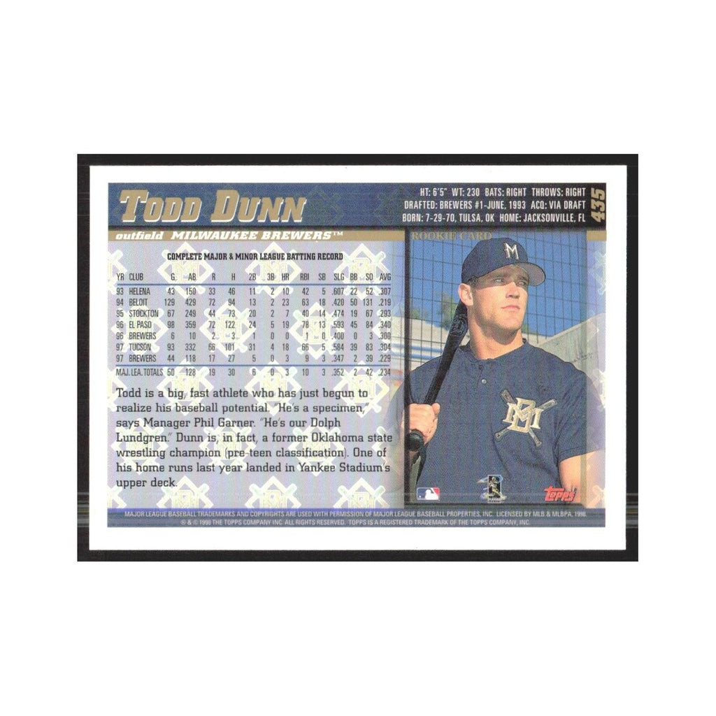 1998 Topps Todd Dunn Brewers #435