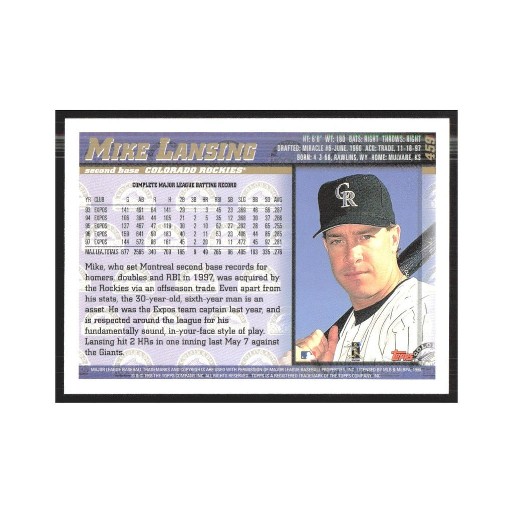 1998 Topps Mike Lansing Rockies #459