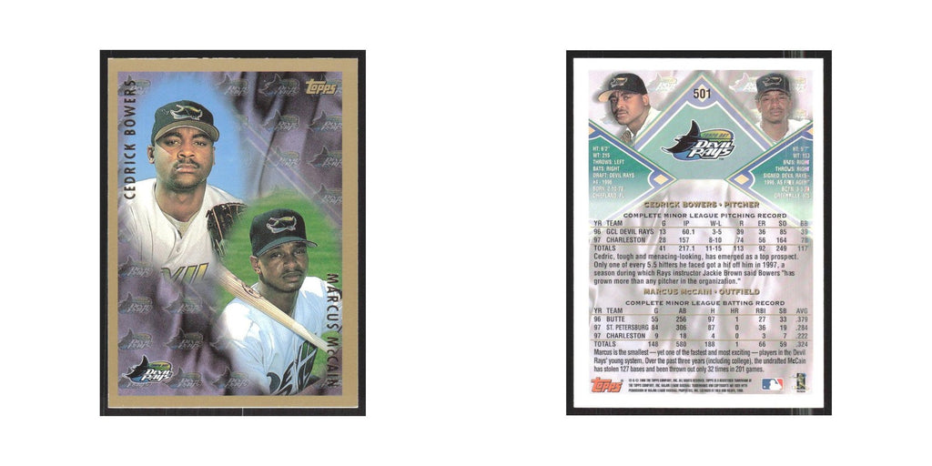 1998 Topps Cedrick Bowers/Marcus McCain Rays #501