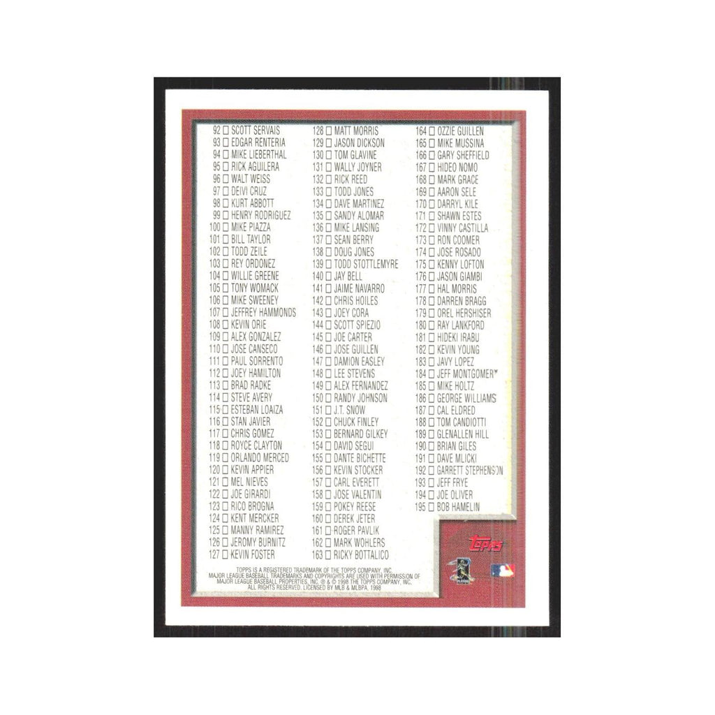 1998 Topps Checklist #nan