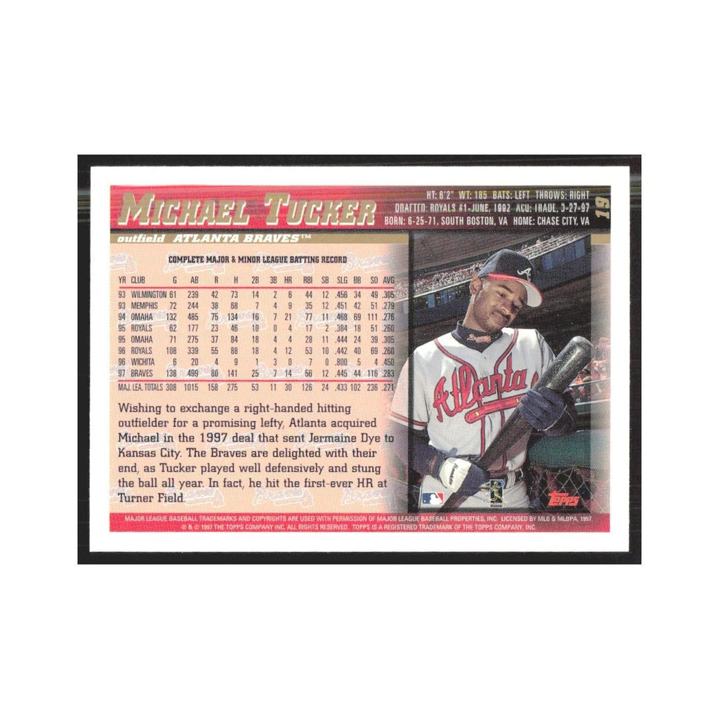 1998 Topps Michael Tucker Braves #19