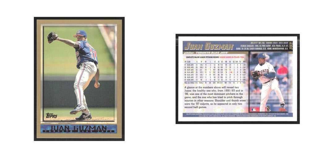 1998 Topps Juan Guzman Blue Jays #352