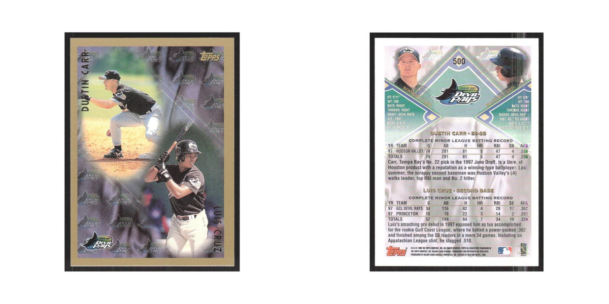 1998 Topps Dustin Carr/Luis Cruz Rays #500