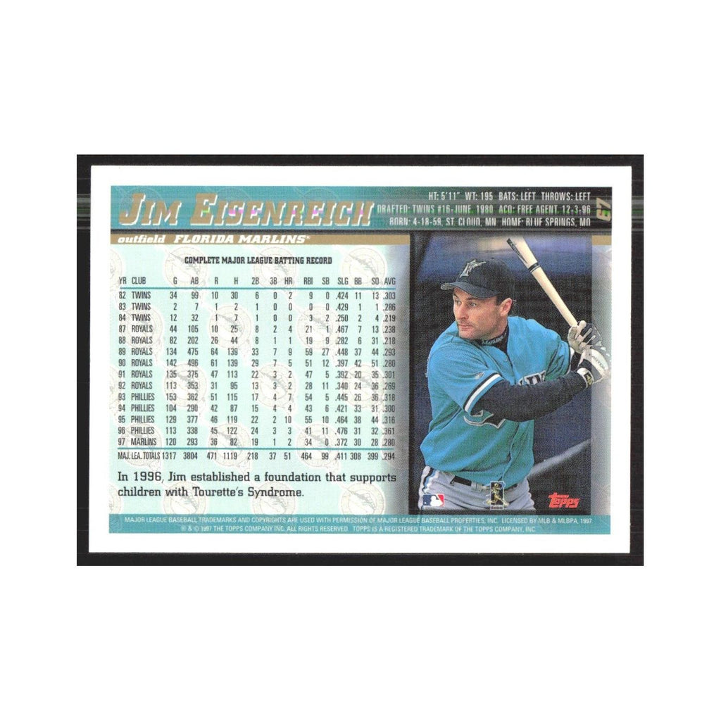 1998 Topps Jim Eisenreich Florida Marlins #67