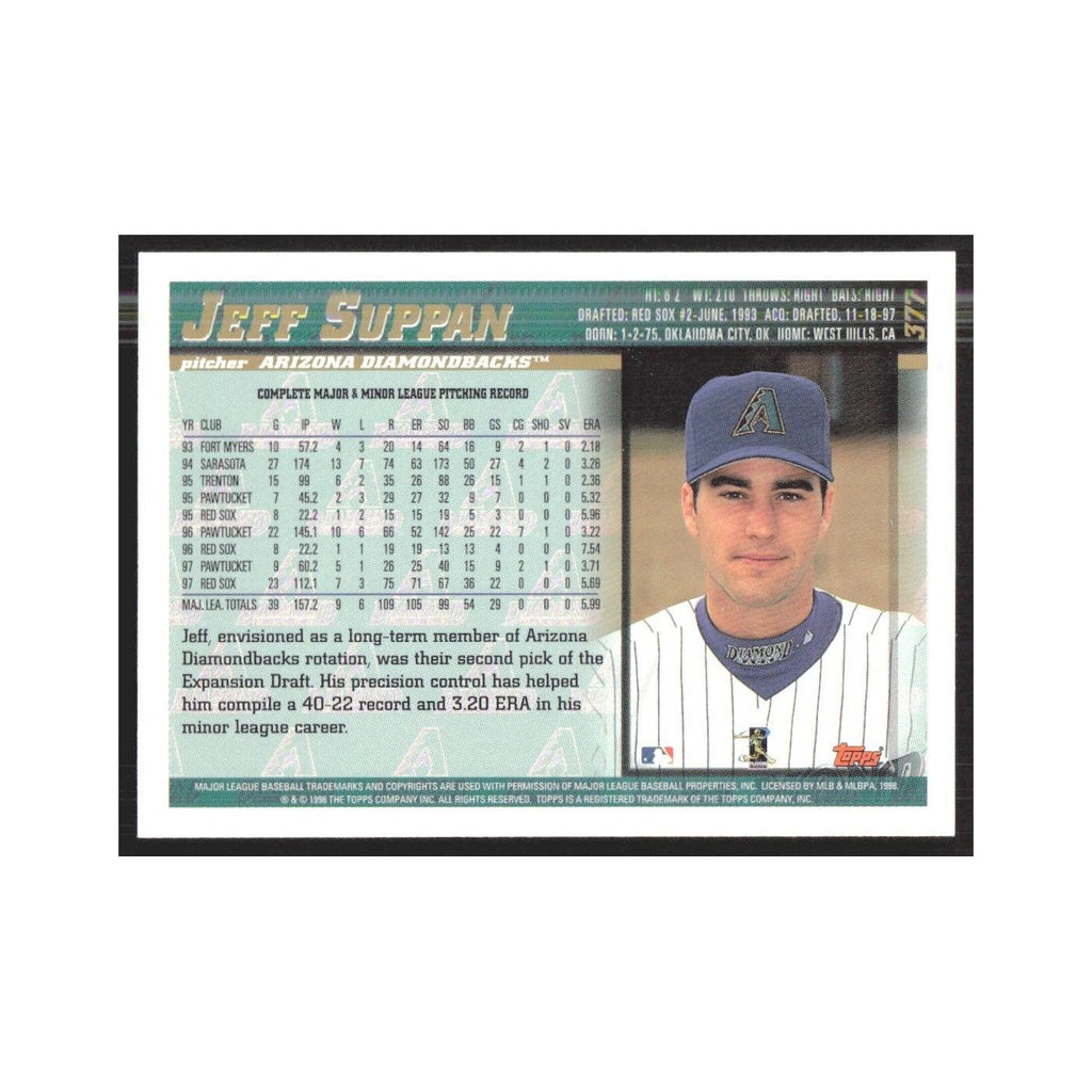 1998 Topps Jeff Suppan Diamondbacks #377