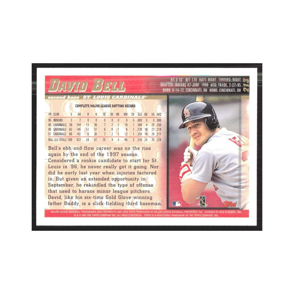 1998 Topps David Bell Cardinals #213