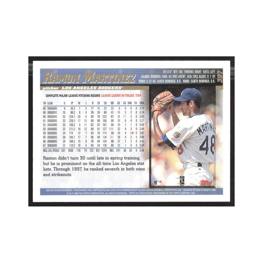 1998 Topps Ramon Martinez Dodgers #397