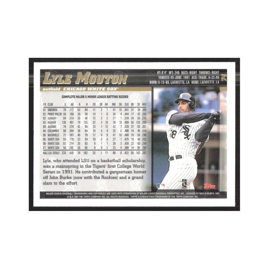 1998 Topps Lyle Mouton White Sox #74