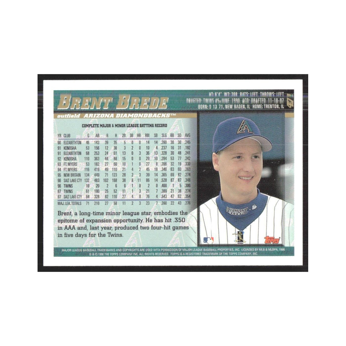 1998 Topps Brent Brede Diamondbacks #471
