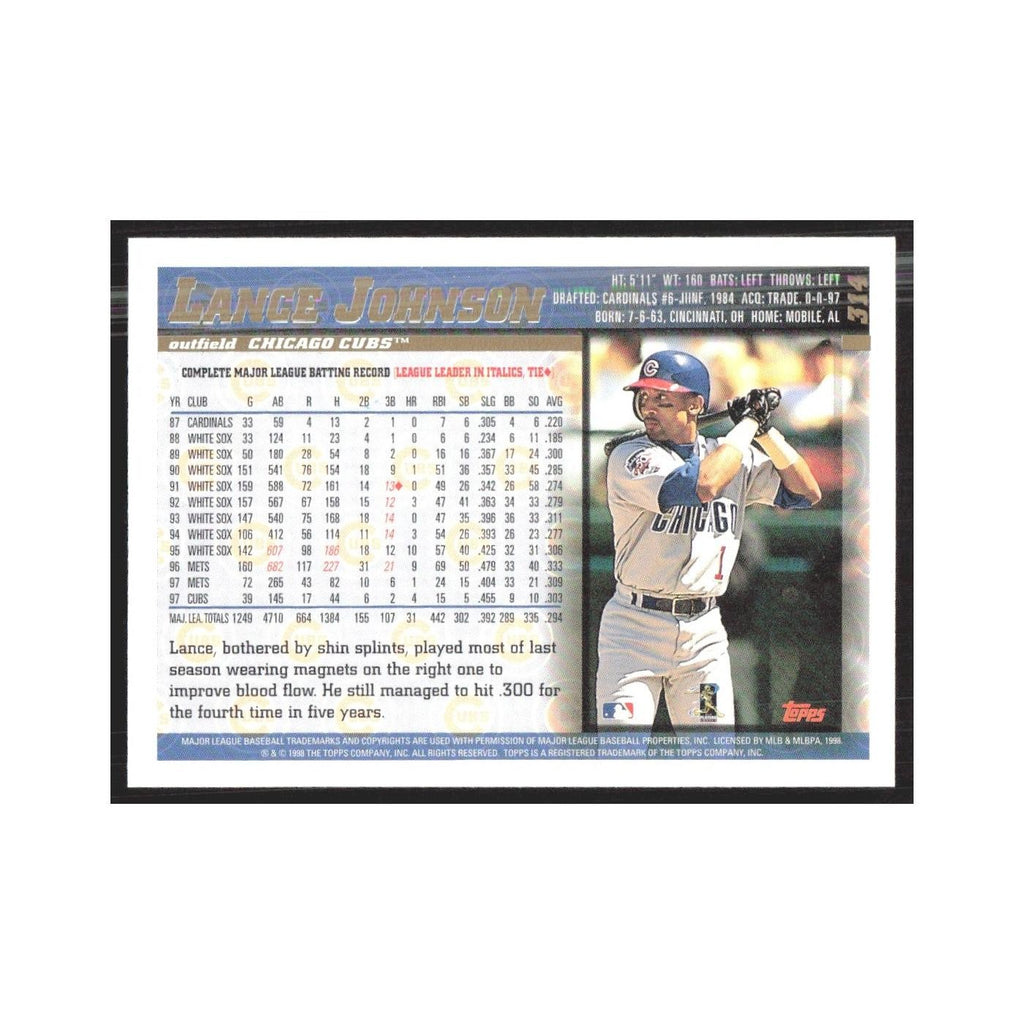 1998 Topps Lange Johnson Cubs #314