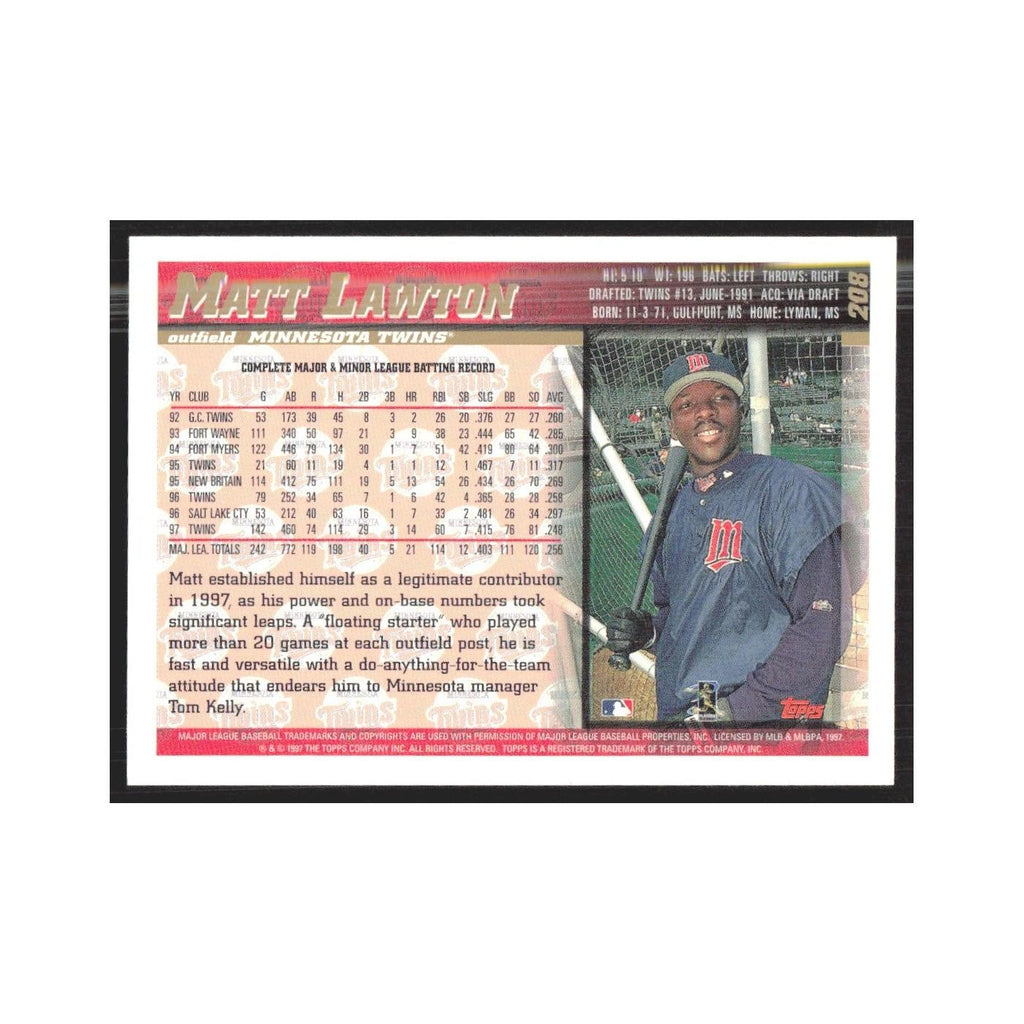 1998 Topps Matt Lawton Twins #208