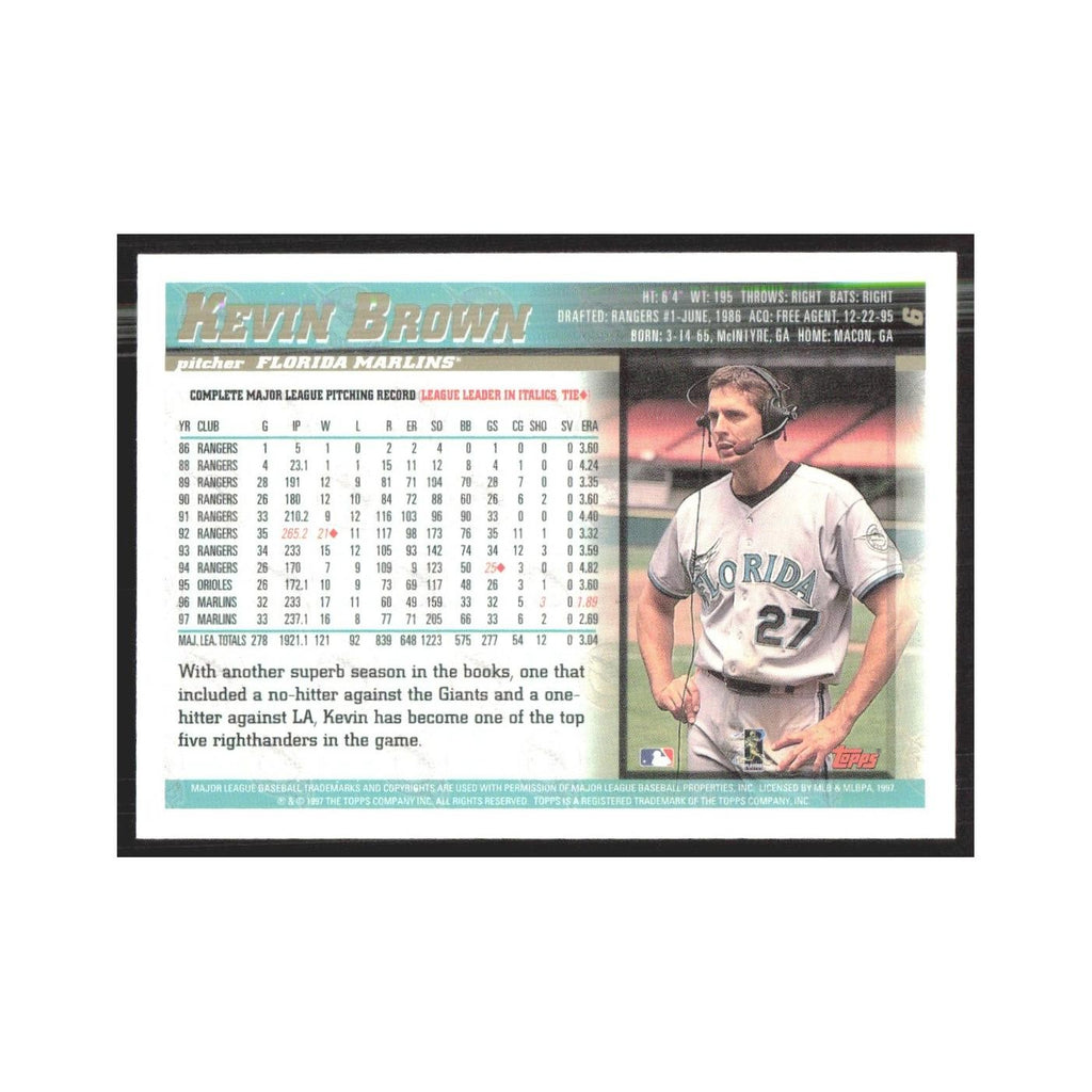 1998 Topps Kevin Brown Florida Marlins #6