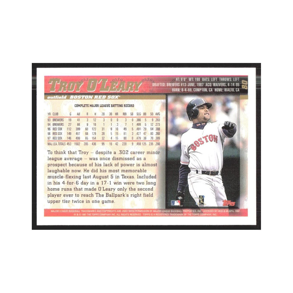1998 Topps Troy O'Leary Red Sox #80