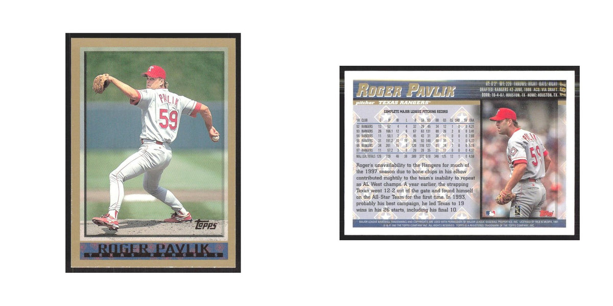 1998 Topps Roger Pavlik Rangers #161