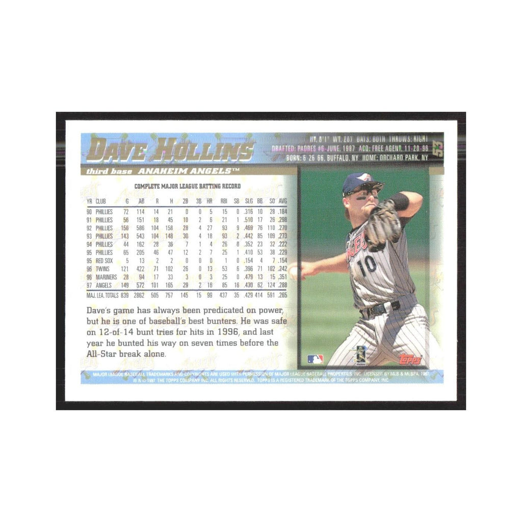 1998 Topps Dave Hollins Angels #53