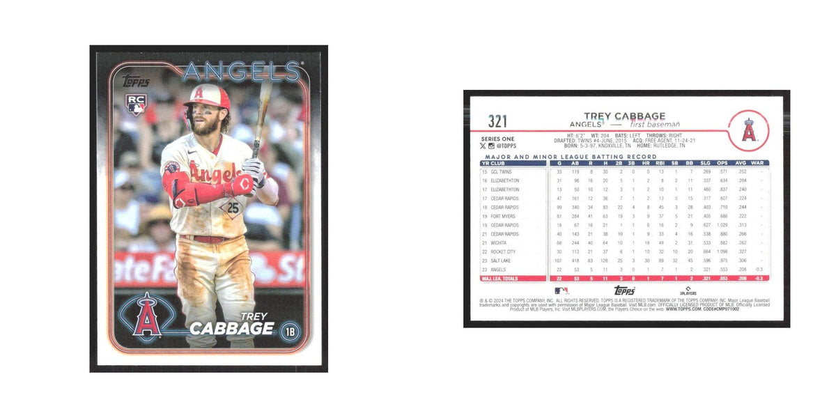 2024 Topps Trey Cabbage RC Angels #321