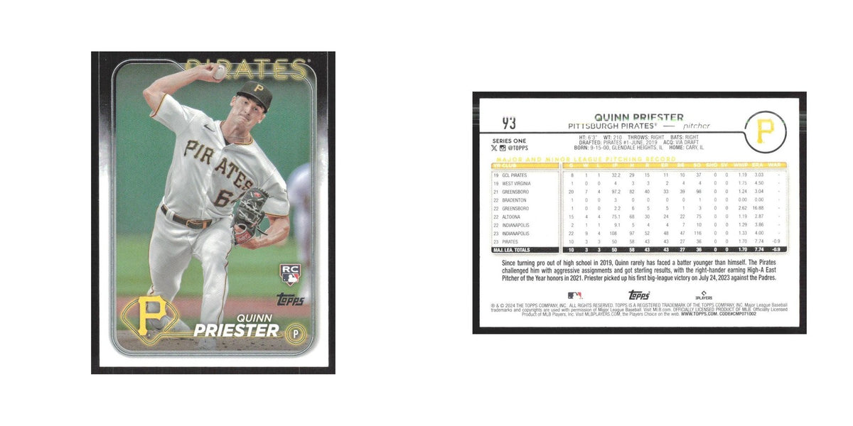2024 Topps Quinn Priester RC Pirates #93