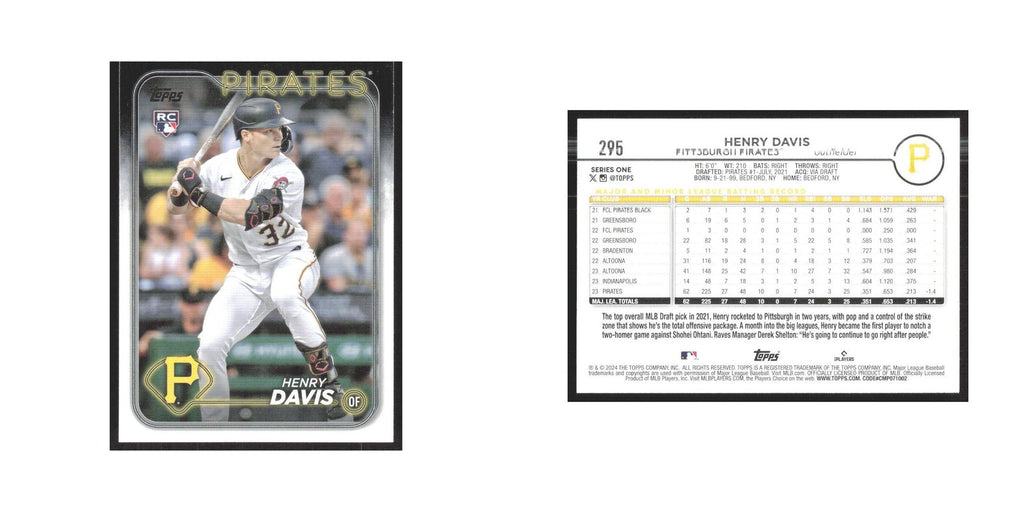 2024 Topps Henry Davis RC Pirates #295