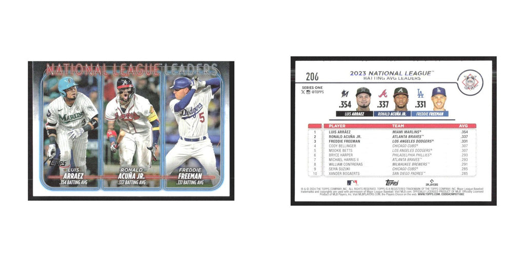 2024 Topps Luis Arraez/Ronald Acuna Jr./Freddie Freeman #206