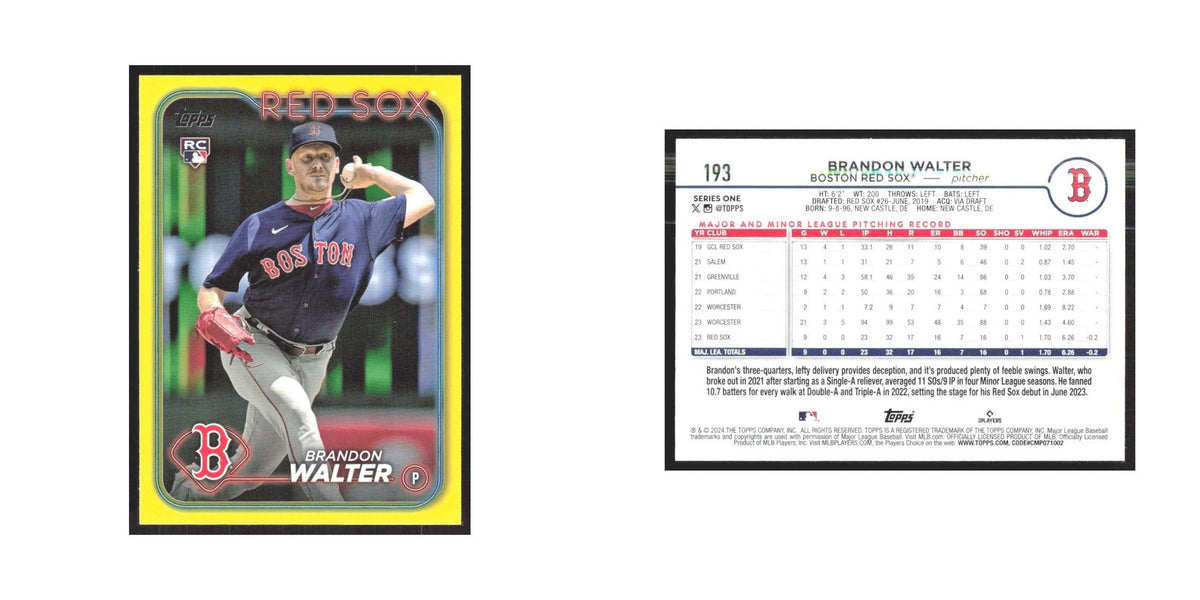 2024 Topps Brandon Walter Red Sox #193