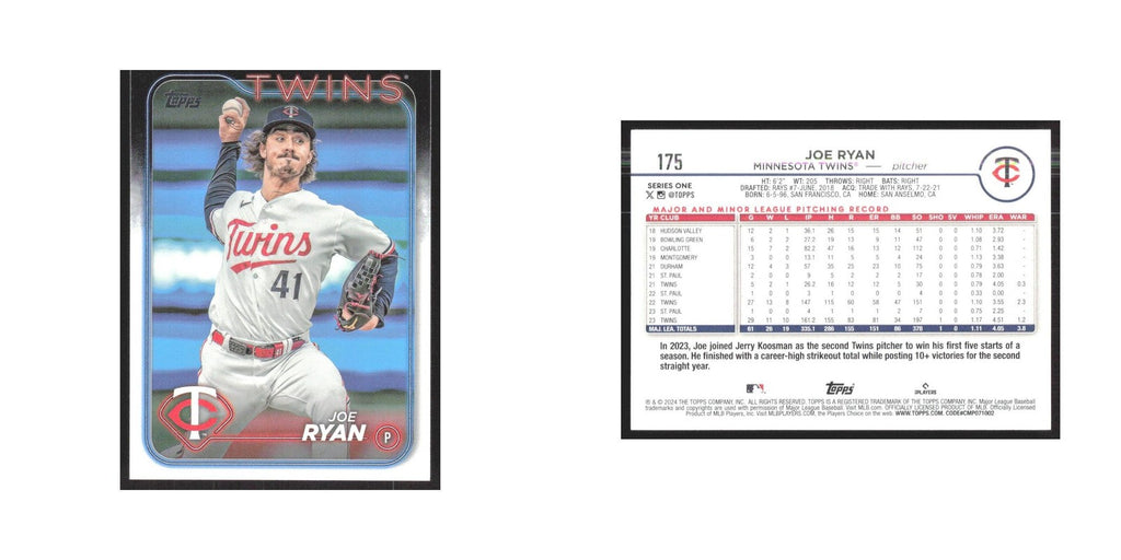 2024 Topps Joe Ryan Twins #175