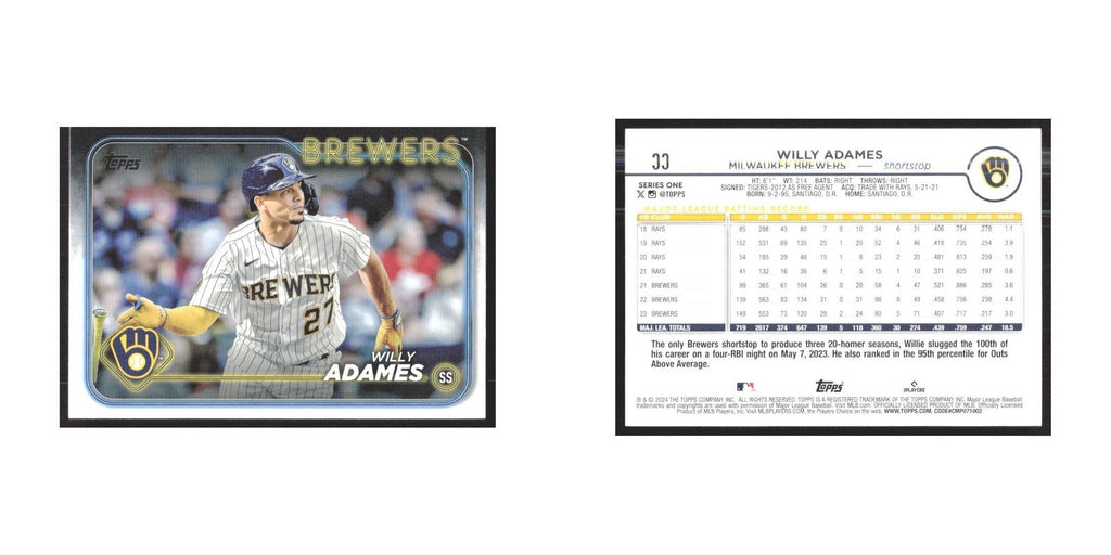 2024 Topps Willy Adames Brewers #33