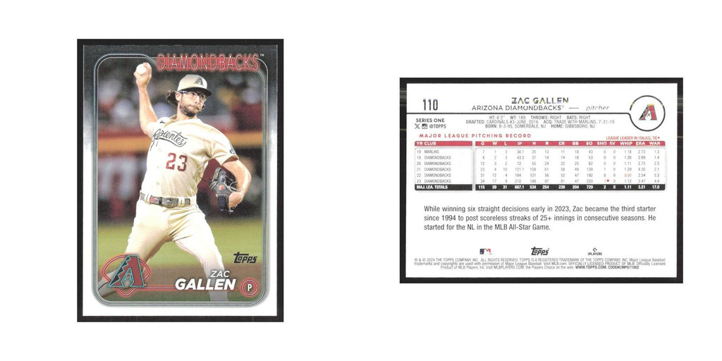 2024 Topps Zac Gallen Diamondbacks #110