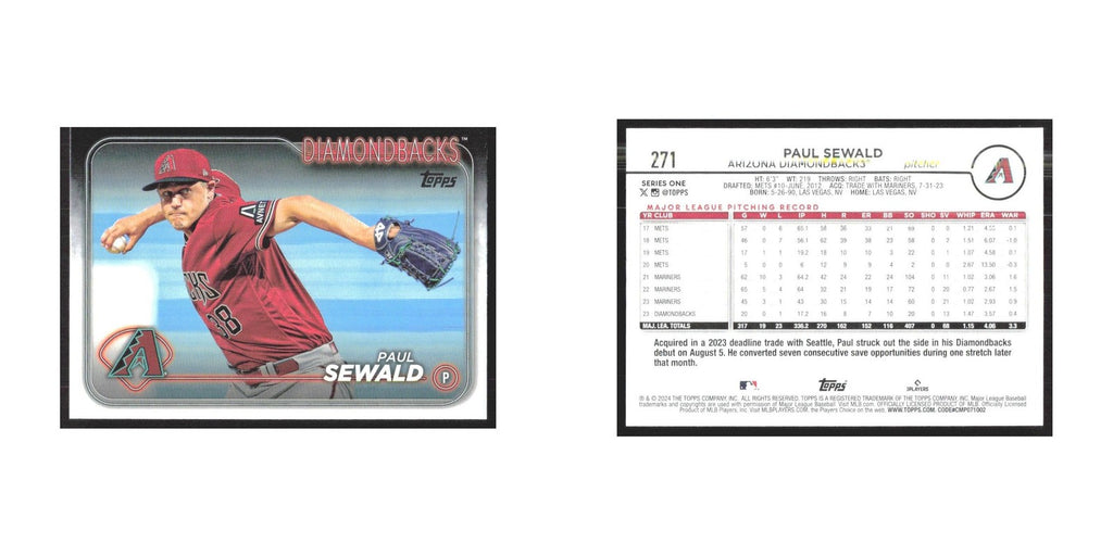 2024 Topps Paul Sewald Diamondbacks #271