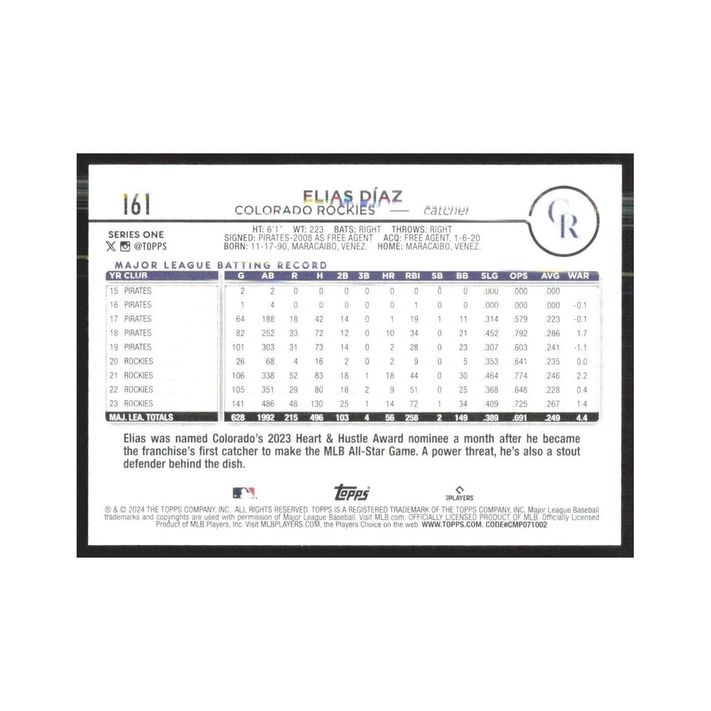 2024 Topps Elias Diaz Rockies #161