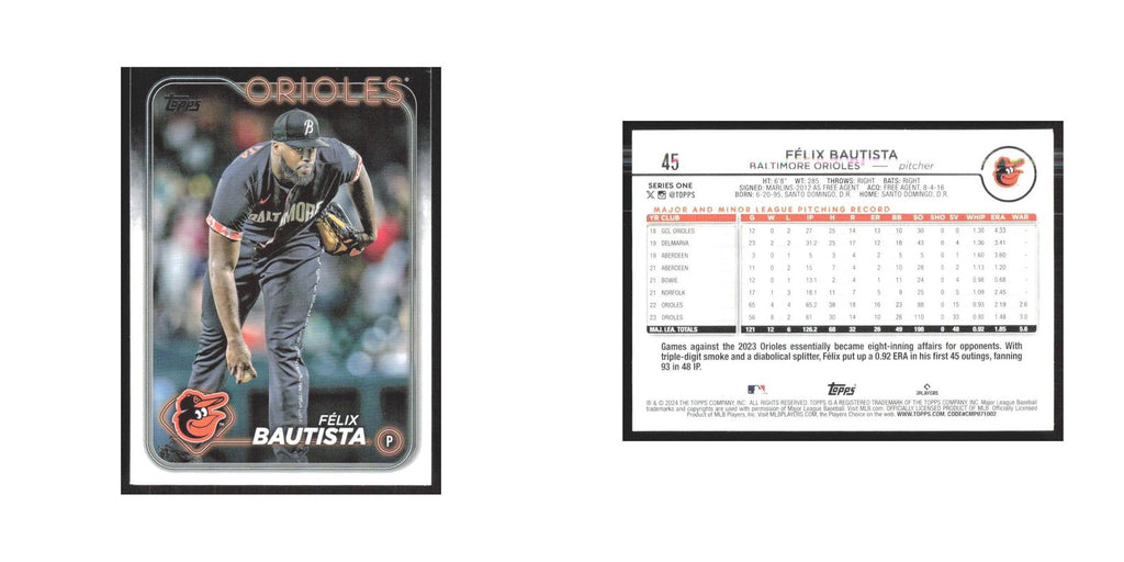 2024 Topps Felix Bautista Orioles #45