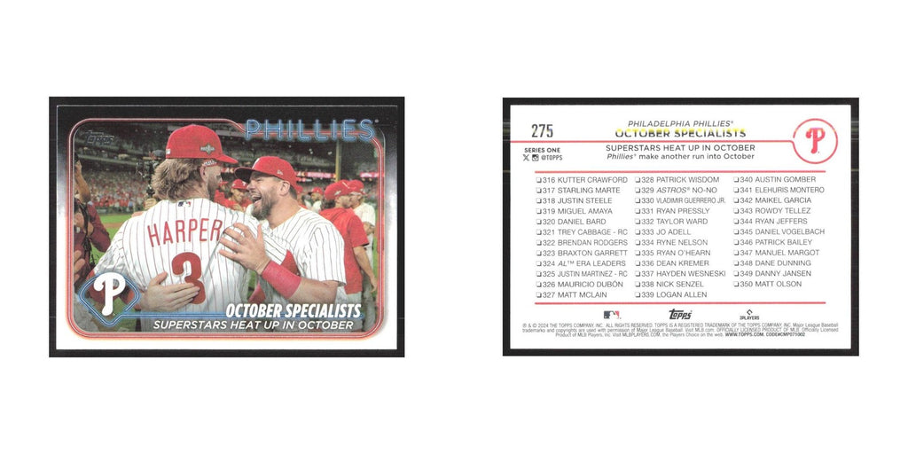 2024 Topps October Specialists Superstars Heat Up in October Phillies #275