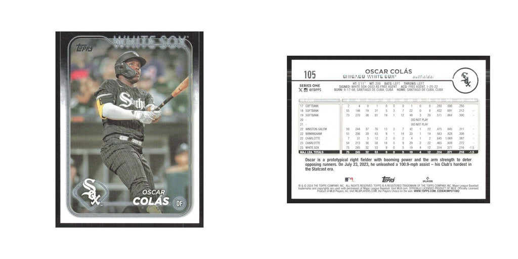 2024 Topps Oscar Colas White Sox #105