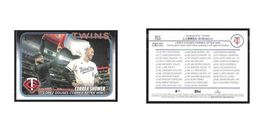 2024 Topps Correa Gets Shower Twins #155