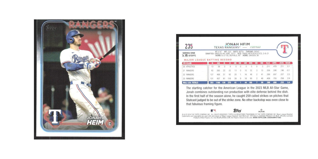 2024 Topps Jonah Heim Rangers #235