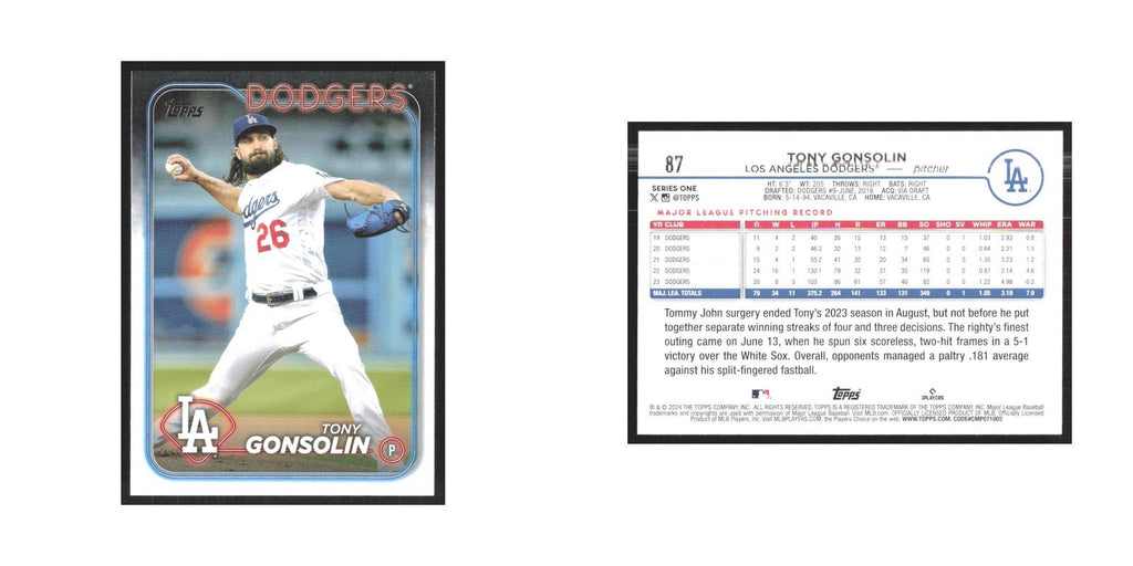 2024 Topps Tony Gonsolin Dodgers #87