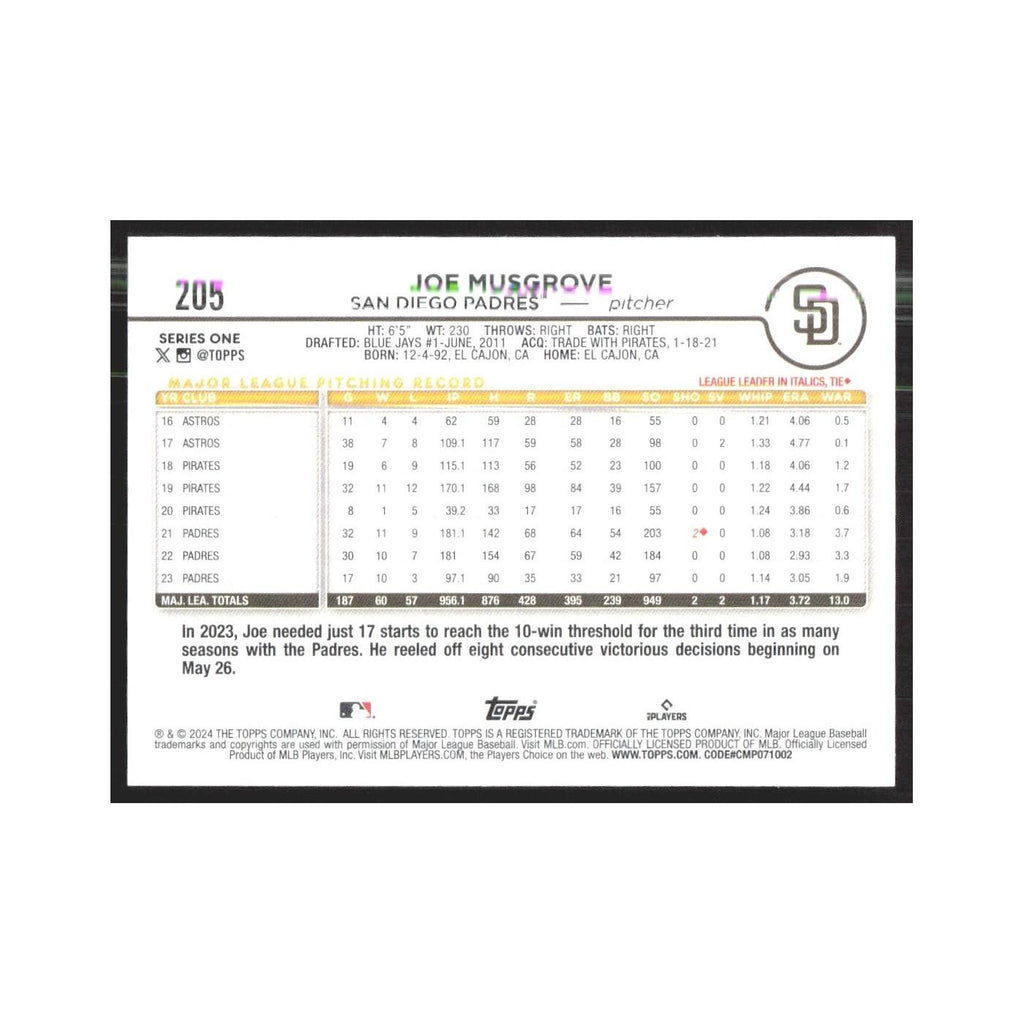 2024 Topps Joe Musgrove Padres #205