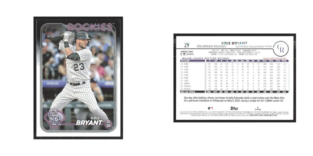 2024 Topps Kris Bryant Rockies #29