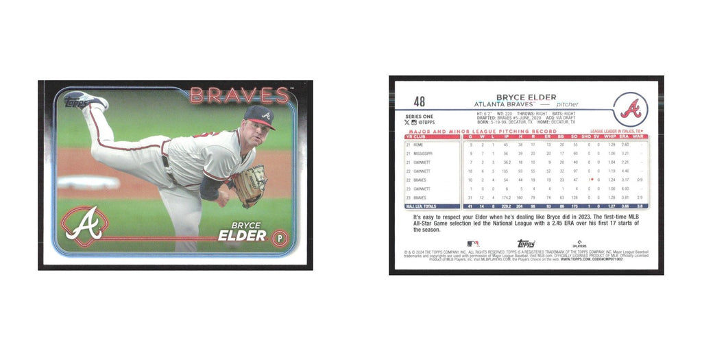 2024 Topps Bryce Elder Braves #48