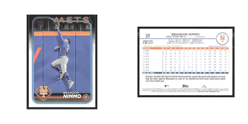 2024 Topps Brandon Nimmo Mets #59