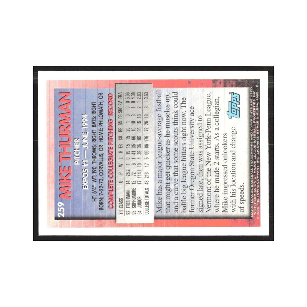 1995 Topps Mike Thurman Montreal Expos #259