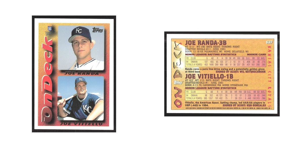 1995 Topps Joe Randa/Joe Vitiello Royals #637
