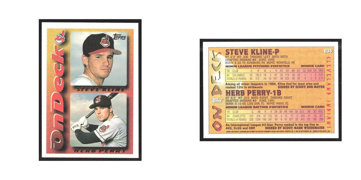 1995 Topps Steve Kline/Herb Perry Indians #635
