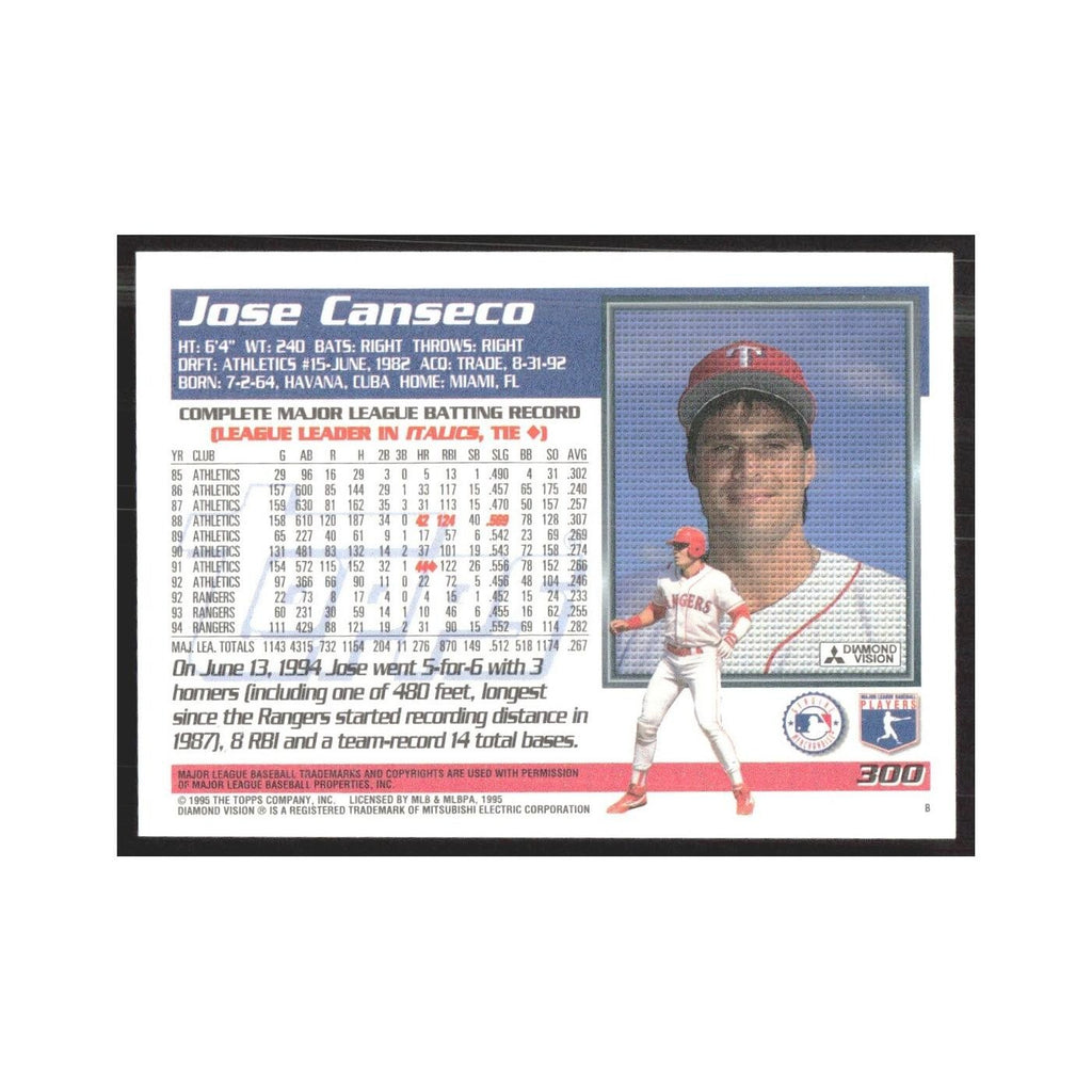 1995 Topps Jose Canseco Rangers #300